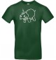 T-Shirt lustige Tiere Einhornnilpferd, Einhorn, Nilpferd  grün, L