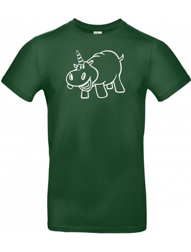 T-Shirt lustige Tiere Einhornnilpferd, Einhorn, Nilpferd  grün, L