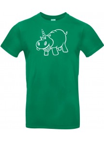 T-Shirt lustige Tiere Einhornnilpferd, Einhorn, Nilpferd  kelly, L