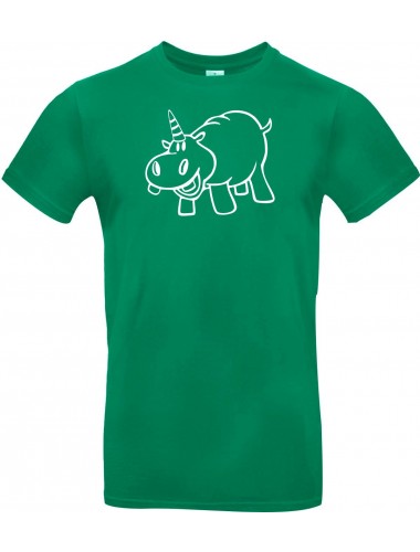 T-Shirt lustige Tiere Einhornnilpferd, Einhorn, Nilpferd  kelly, L