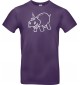 T-Shirt lustige Tiere Einhornnilpferd, Einhorn, Nilpferd  lila, L