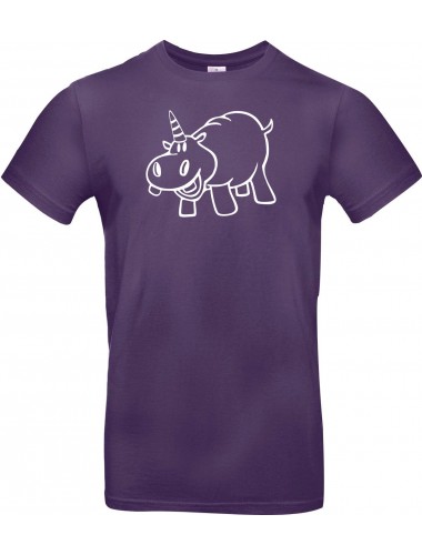 T-Shirt lustige Tiere Einhornnilpferd, Einhorn, Nilpferd  lila, L
