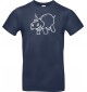 T-Shirt lustige Tiere Einhornnilpferd, Einhorn, Nilpferd  navy, L