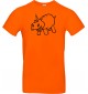 T-Shirt lustige Tiere Einhornnilpferd, Einhorn, Nilpferd  orange, L