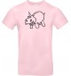 T-Shirt lustige Tiere Einhornnilpferd, Einhorn, Nilpferd  rosa, L