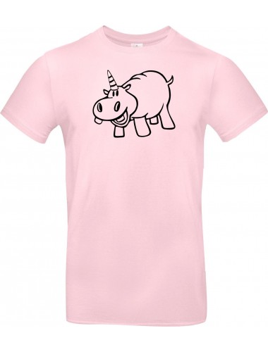 T-Shirt lustige Tiere Einhornnilpferd, Einhorn, Nilpferd  rosa, L