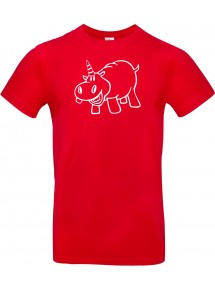 T-Shirt lustige Tiere Einhornnilpferd, Einhorn, Nilpferd  rot, L
