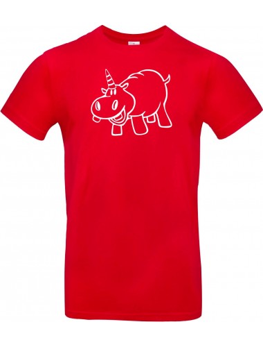 T-Shirt lustige Tiere Einhornnilpferd, Einhorn, Nilpferd  rot, L