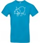 T-Shirt lustige Tiere Einhornnilpferd, Einhorn, Nilpferd  türkis, L