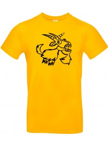 T-Shirt lustige Tiere Einhornziege, Einhorn, Ziege  gelb, L