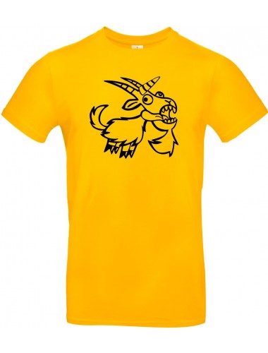 T-Shirt lustige Tiere Einhornziege, Einhorn, Ziege  gelb, L