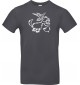 T-Shirt lustige Tiere Einhornziege, Einhorn, Ziege  grau, L