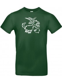 T-Shirt lustige Tiere Einhornziege, Einhorn, Ziege  grün, L