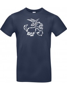 T-Shirt lustige Tiere Einhornziege, Einhorn, Ziege  navy, L