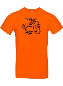 T-Shirt lustige Tiere Einhornziege, Einhorn, Ziege  orange, L