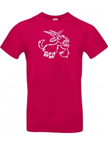 T-Shirt lustige Tiere Einhornziege, Einhorn, Ziege  pink, L
