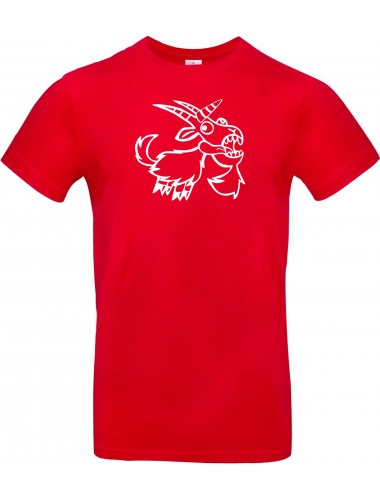 T-Shirt lustige Tiere Einhornziege, Einhorn, Ziege  rot, L