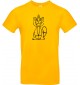 T-Shirt lustige Tiere Einhornkatze, Einhorn, Katze  gelb, L