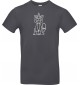 T-Shirt lustige Tiere Einhornkatze, Einhorn, Katze  grau, L