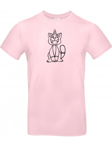 T-Shirt lustige Tiere Einhornkatze, Einhorn, Katze  rosa, L