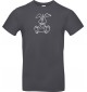 T-Shirt lustige Tiere Einhornhase, Einhorn, Hase  grau, L