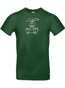 T-Shirt lustige Tiere Einhornhase, Einhorn, Hase  grün, L