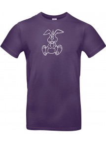 T-Shirt lustige Tiere Einhornhase, Einhorn, Hase  lila, L