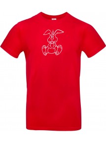 T-Shirt lustige Tiere Einhornhase, Einhorn, Hase  rot, L