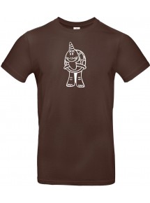 T-Shirt lustige Tiere Einhornschildkröte, Einhorn, Schildkröte braun, L