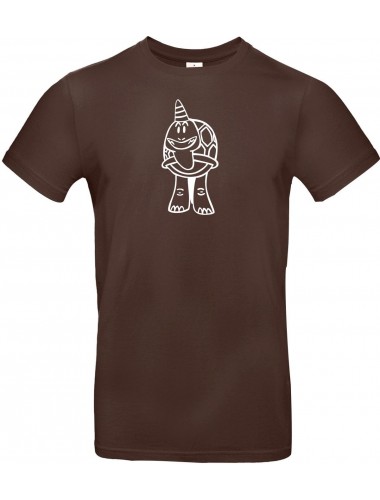 T-Shirt lustige Tiere Einhornschildkröte, Einhorn, Schildkröte braun, L