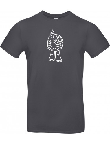 T-Shirt lustige Tiere Einhornschildkröte, Einhorn, Schildkröte grau, L