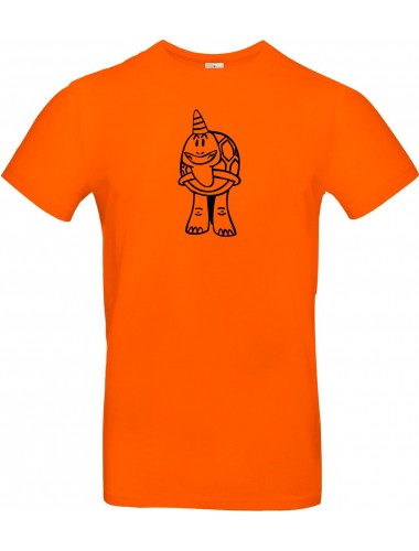T-Shirt lustige Tiere Einhornschildkröte, Einhorn, Schildkröte orange, L