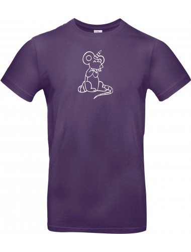 T-Shirt lustige Tiere Einhorn Maus , Einhorn, Maus  lila, L