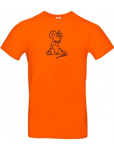 T-Shirt lustige Tiere Einhorn Maus , Einhorn, Maus  orange, L