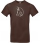 T-Shirt lustige Tiere Einhornpinguin, Einhorn, Pinguin braun, L