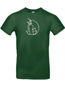 T-Shirt lustige Tiere Einhornpinguin, Einhorn, Pinguin grün, L