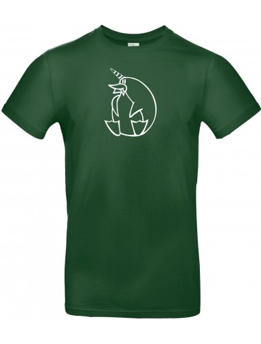 T-Shirt lustige Tiere Einhornpinguin, Einhorn, Pinguin grün, L