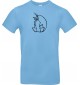 T-Shirt lustige Tiere Einhornpinguin, Einhorn, Pinguin hellblau, L
