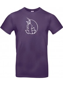 T-Shirt lustige Tiere Einhornpinguin, Einhorn, Pinguin lila, L