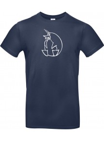 T-Shirt lustige Tiere Einhornpinguin, Einhorn, Pinguin navy, L