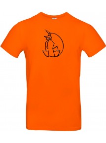 T-Shirt lustige Tiere Einhornpinguin, Einhorn, Pinguin orange, L