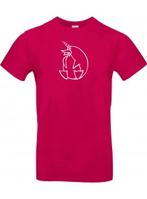 T-Shirt lustige Tiere Einhornpinguin, Einhorn, Pinguin pink, L