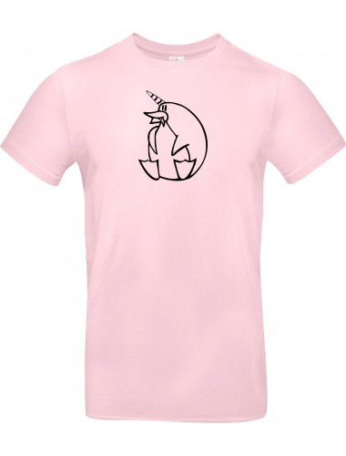 T-Shirt lustige Tiere Einhornpinguin, Einhorn, Pinguin rosa, L