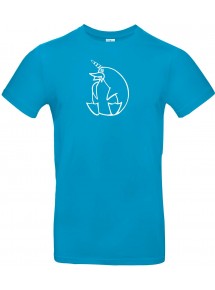 T-Shirt lustige Tiere Einhornpinguin, Einhorn, Pinguin türkis, L