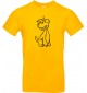 T-Shirt lustige Tiere Einhornhund, Einhorn, Hund  gelb, L
