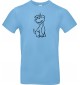 T-Shirt lustige Tiere Einhornhund, Einhorn, Hund  hellblau, L