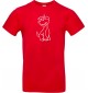 T-Shirt lustige Tiere Einhornhund, Einhorn, Hund  rot, L