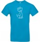 T-Shirt lustige Tiere Einhornhund, Einhorn, Hund  türkis, L