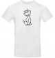 T-Shirt lustige Tiere Einhornhund, Einhorn, Hund  weiss, L