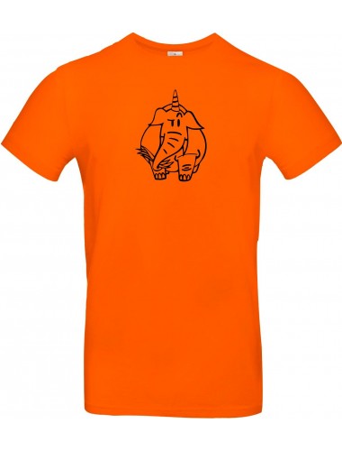 T-Shirt lustige Tiere Einhornelefant, Einhorn, Elefant orange, L